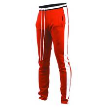 Men's Hip Hop Premium Slim Sweatpants-Sports Jogging Pants with Side Straps 2024 - buy cheap