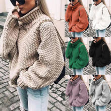 Autumn Winter Knitted Jumper Tops turtleneck Pullovers Casual Sweaters Women Pullover Bat Sleeve Loose Sweater Girls Gray Khaki 2024 - buy cheap