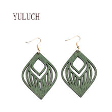 YULUCH-pendientes de madera especiales para mujer, accesorios sencillos, colgante, joyería geométrica, pendientes de madera, pendientes para niñas 2024 - compra barato