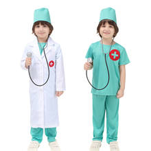Uniforme de trabajo de juego de rol para niños, bata de científico de laboratorio quirúrgico, disfraz de Halloween para niños y niñas, fiesta de lujo 2024 - compra barato