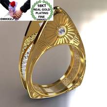 OMHXZJ RR1092 Jewelry Wholesale European Fashion Hot Fine Lovers Party Birthday Wedding Gift Geometric AAA Zircon 18KT Gold Ring 2024 - buy cheap