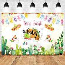 Mocsicka Baby Shower Photo Background Newborn Taco Bout Theme Party Photography Backdrops Cactus Graffiti Mexican Style Backdrop 2024 - buy cheap