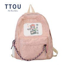 TTOU Cute Printing Backpack Women Casual Travel Backpack Girls Pu Leather School Backpack Female Laptop Bag 2024 - buy cheap
