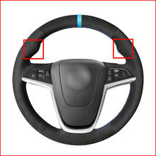 Black Suede Steering Wheel Cover for Opel Mokka 2012-2019 Insignia 2008-2013 Astra (J) 2010-2015 Meriva (B) 2010-2017 Ampera 2024 - buy cheap