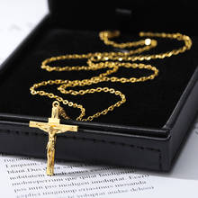 Stainless Steel Gold Cross Chain Necklace For Women Men Hip Hop Cool Accessory Fashion Jesus Christ Cross Pendant Necklaces Gift 2024 - купить недорого