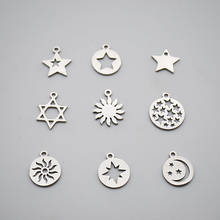 100% stainless steel Moon Sun Pendant  For DIY Necklace Making  Hollow Charm Pendants Jewelry Accessories 2024 - buy cheap