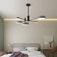 Candelabro nórdico moderno minimalista gris/dorado/blanco para sala de estar dormitorio tienda de ropa 2020 nuevo candelabro LED macarrón 2024 - compra barato
