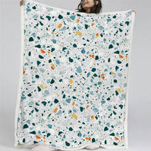 Blesslive кварц шерпа одеяло Красочные камни плюшевые покрывала рок терраццо мрамор одеяло s для кровати белый постельные принадлежности Koce 2024 - купить недорого