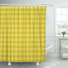 Autumn Green and Yellow Buffalo Plaid Pattern Check Checkered Shower Curtain Waterproof Fabric 72 x 78 Inches Set with Hooks 2024 - buy cheap