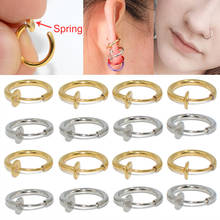 1PC Surgical Steel Fake Spring Earring Labret Lip Ring Nose Ring Clip On Ear Nose Helix Ring Ear Ring Body Piercing Jewelry 2024 - buy cheap
