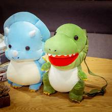 1pc 34cm Cute Plush Tyrannosaurus &Triceratops Backpack Toys for Children Cartoon Animal Dinosaur Schoolbag Kawaii Gift for Kids 2024 - buy cheap