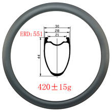 Light 420g 700C 44mmx28mm Hook tubeless disc carbon rims gravel 28mm width UD 3k 12k matte glossy 20H 24H 28H road bike wheels 2024 - buy cheap