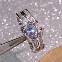 Lab Grown Diamond Ring 925 Sterling Silver 1 carat Lab Created Diamond 2 Ring Set Bridal Ring For Women 2024 - buy cheap