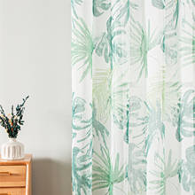 Topfinel Green Leaves Sheer Curtains For Living Room Bedroom Plant Voile Tulle Kitchen Tulle Window Treatments Panel Drapes 2024 - buy cheap
