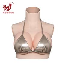 CUP Realistic Silicone Breast Forms Fake Breast Forms Boobs for Crossdresser Drag Queen shemale, Silicone Fake breast, Crossdresser silicone, high collar Breast forms, 1 piece 2024 - buy cheap