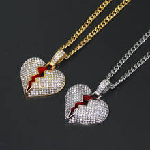 Stainless Steel  small Heart Crysatal pendants&Necklace Men Women Hip Hop Jewelry Gift SN208 2024 - buy cheap