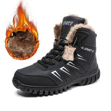 New Arrives PU Leather Boots Men Snow Boots Outdoor Super Warm 2019 Winter Men boots Waterproof Warm botas hombre Size 39-48 2024 - buy cheap