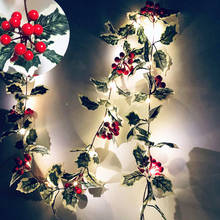 Guirnalda de luces LED con batería de fruta roja, alambre de cobre para Navidad, decoración de boda, fiesta y evento, 2M 2024 - compra barato