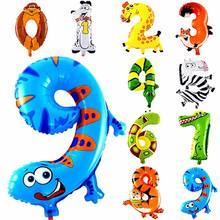 Sombrero de aluminio de 6 pulgadas para niños, juguetes de fiesta de cumpleaños con globos de números, globos de aluminio, globos de aire de dígitos 2024 - compra barato