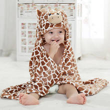 100cm Cute Baby Girl Boy Hooded Bathrobe Soft Infant Newborn Towel Giraffe Towel Blanket Baby Bath Towel Cartoon Patter Towel 2024 - buy cheap