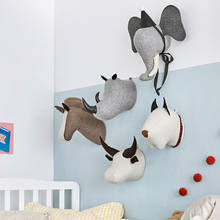 Animais de pelúcia cabeça elefante cavalo vaca unicórnio cabeça brinquedos para o quarto do bebê decoratin bebê crianças quarto pendurado decoração da parede presentes 2024 - compre barato