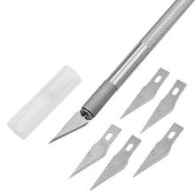 Kit de escarillos de Metal antideslizantes, Kit de cuchillas de corte de acero inoxidable + 5 cuchillas para teléfono móvil, PCB, herramienta de bricolaje 2024 - compra barato