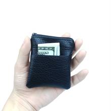 2 Pcs/set 2018 Fashion Pu Leather Coin Purse Women Men Small Mini Short Wallet Bags Change Little Key Card Holder Black Business 2024 - buy cheap