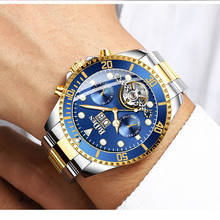Relógio mecânico automático para homens, relógio de luxo genuíno na moda, relógio esportivo de aço inoxidável 2024 - compre barato