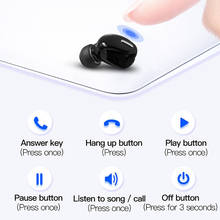 KEBIDU Mini Sports Bluetooth 5.0 Earphones With Mic Wireless Headset Handsfree Stereo Earpiece Earbuds for all phones 2024 - buy cheap