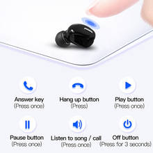 Kebidu mini fone de ouvido esportivo, com bluetooth 5.0, microfone, sem fio, estéreo, de mãos livres, intra-auricular, para todos os telefones 2024 - compre barato