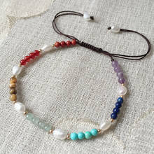 3mm Natural Gems Stone Strand Bracelet Rainbow Quartz Chakra Crystal Real White Pearl Bracelets for Women Reiki Healing Jewelry 2024 - buy cheap