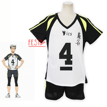 Haikyuu Cosplay Costume Fukurodani Academy Kotaru Bokuto Volleyball Club Uniforms T-shirt Summer Sportswear Suit Showing Belly 2024 - buy cheap