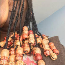 Cuentas de madera para el pelo de tamaño grande, anillos de tubo de trenza de pelo africano de madera, accesorios de Rastas, joyería para el cabello para rastas, 1,3 cm 2024 - compra barato