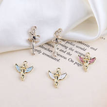 10pcs DIY Handmade Jewelry Accessories Alloy Drops Oil Little Angel Ballet Girl Enamel Charms Pendants Cute Angel Dangles YZ674 2024 - buy cheap