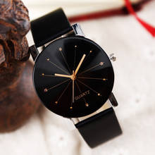 Reloj de pulsera con correa de cuero para hombre y mujer, cronógrafo de cuarzo analógico, minimalista, informal, color negro 2024 - compra barato
