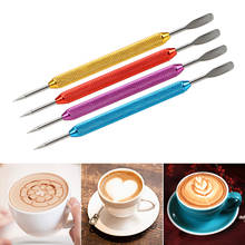 Coffeeware-herramientas para Barista, pluma de café, espátula de espuma Latte, plantillas de café de acero inoxidable 2024 - compra barato