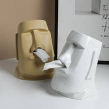 Ceramic Easter Island Moai Nostril Tissue Box Statue Easter Day Desktop Figurines for Interior Home Decoration Accessorie 2024 - buy cheap