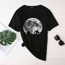 Женская летняя футболка Seeyoushy с принтом «кладбище ночью» 2024 - купить недорого