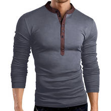 2020 Лидер продаж, весенне-осенняя мужская облегающая футболка с v-образным вырезом и длинными рукавами, повседневные топы, 4 цвета, оптовая продажа 2024 - купить недорого