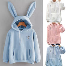 New Fashion Womens Casual Cute Long Sleeve Rabbit Hoodie Sweatshirt Pullover Tops Blouse 2024 - купить недорого