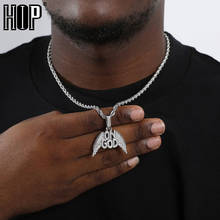 Hip Hop Bling Iced Out CZ Letters God Charm Pendants & Necklaces For Men Rapper Jewelry With Solid Back 2024 - buy cheap