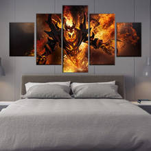 5 Pieces DotA 2 Fire Heroes Canvas Print Abstract Painting Game Poster Modern Wall Artwork BedRoom Decorative Home Decor 2024 - buy cheap