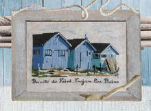 Kit de punto de cruz aida de 11/14/18/25/22/28 colores para Cote de Troya de les Bains, casas de cabinas azules en el puerto de la playa 2024 - compra barato