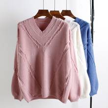 Suéteres de manga larga para mujer, jerseys de estilo coreano, suéter informal ajustado de punto sólido, otoño e invierno, 2021 2024 - compra barato