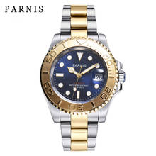 Parnis-Reloj de pulsera para hombre, accesorio masculino de pulsera resistente al agua con movimiento automático de viento y cristal de zafiro, complemento mecánico luminoso de marca de lujo de 40mm 2024 - compra barato