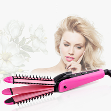 3 In 1 Curling Wand Multifunctional Hair Straightener Curler Flat Iron Ceramic Crimper Corrugation Fast Heating Hairstyle Tools 2024 - buy cheap