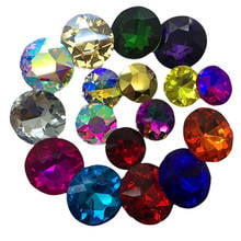 TopStone 35mm 27mm Super Big Round Rhinestone Baoshihua Glass Crystal Fancy Stone Pointed back Flat Top Multi Colors 2024 - buy cheap