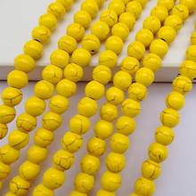 6MM Yellow Howlite Round Loose Beads Strand 16 Inch Jewelry For Gift Making C221 2024 - buy cheap