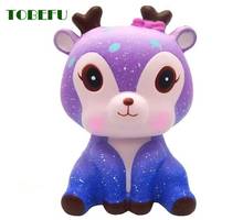 TOBEFU Jumbo Kawaii Colorful Galaxy Deer Squishy Cream Sweet Scented Slow Rising Squeeze Anti Stress Toys for Kids Xmas Gifts 2024 - buy cheap