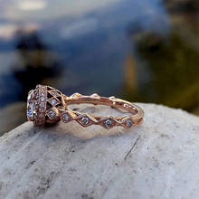 Женское Обручальное кольцо с фианитом, классические кольца из розового золота, вечерние кольца с фианитом, 2019 2024 - купить недорого